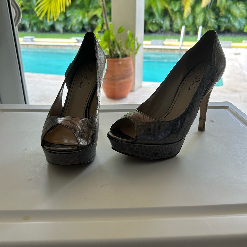 Elegant Black Peep-Toe Heels